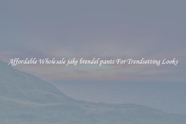 Affordable Wholesale jake brendel pants For Trendsetting Looks