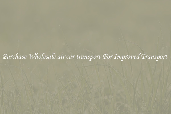 Purchase Wholesale air car transport For Improved Transport 