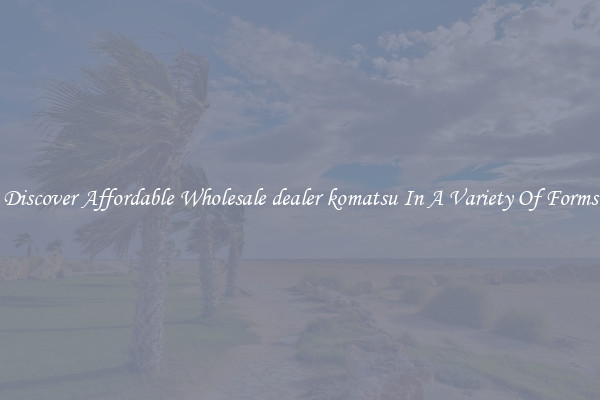 Discover Affordable Wholesale dealer komatsu In A Variety Of Forms