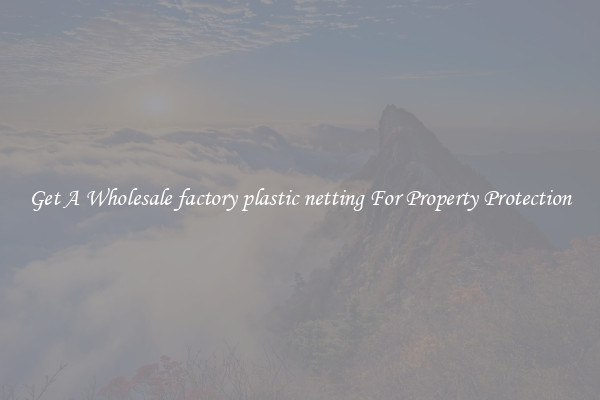 Get A Wholesale factory plastic netting For Property Protection