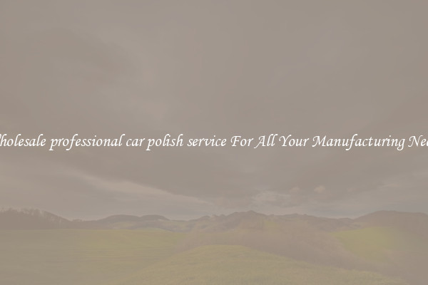 Wholesale professional car polish service For All Your Manufacturing Needs