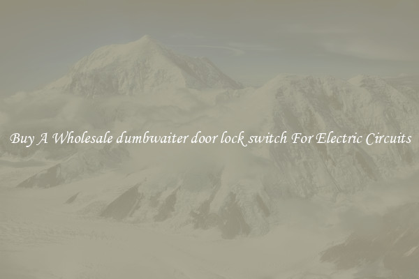Buy A Wholesale dumbwaiter door lock switch For Electric Circuits