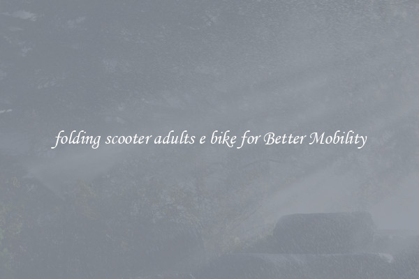 folding scooter adults e bike for Better Mobility