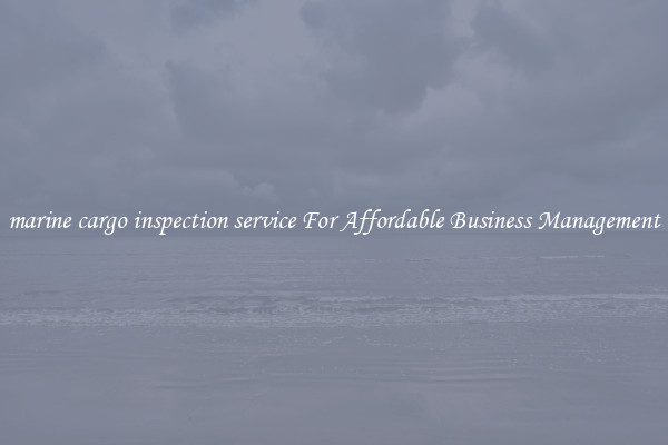 marine cargo inspection service For Affordable Business Management